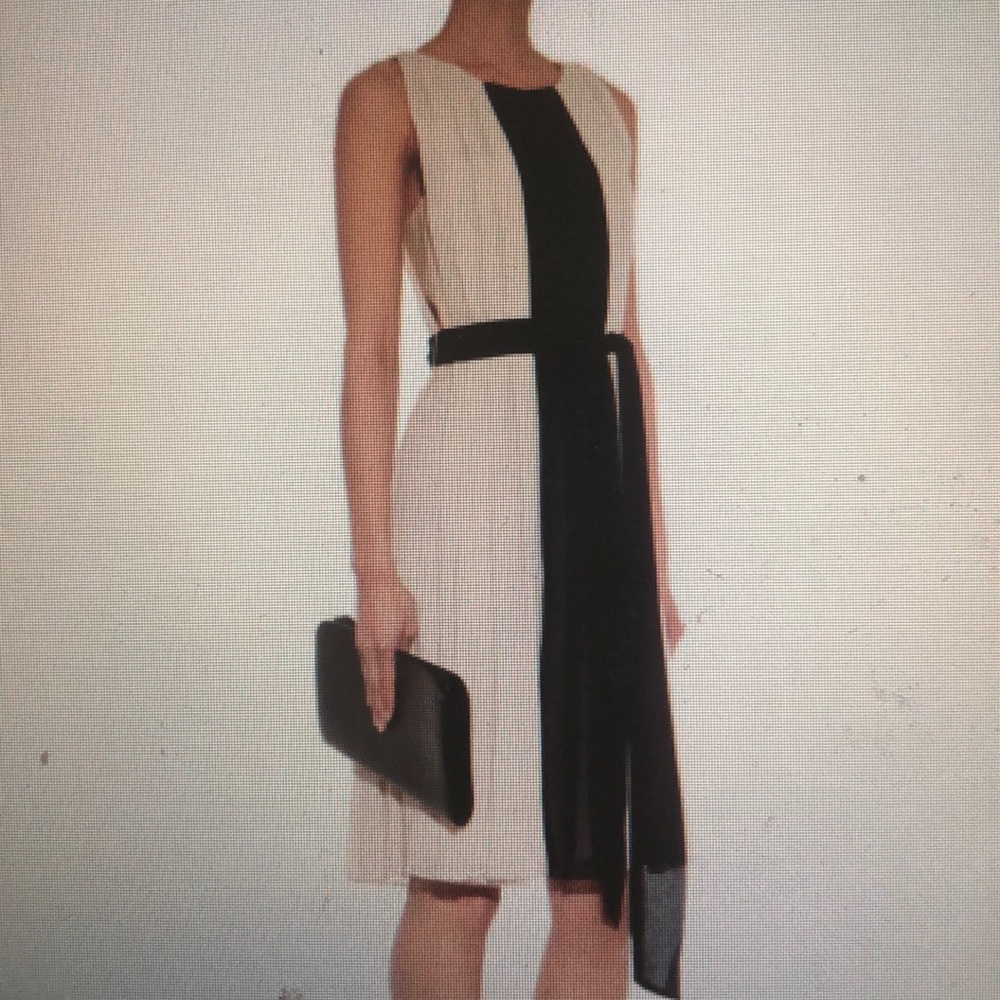 Agence beige and black dress with inner bodice